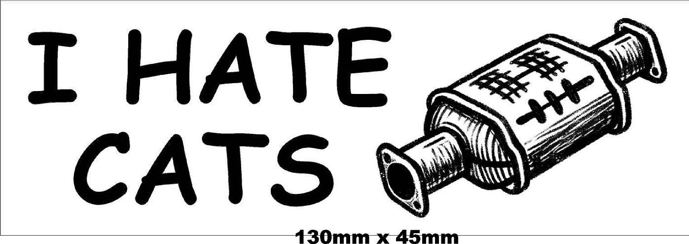 I hate Catalytic Converters Sticker size chart